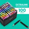 Extralink Set Pennarelli Alcol 100 Colori, Marker Disegno Anteprima dell’immagine prodotto 5