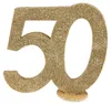 50. Geburtstag gold glitzer Tischdekoration 11x 10 cm Zahl Produktbild-Vorschau 1