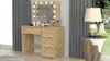 Schminktisch Mit Spiegel Und Beleuchtung 12X Led Eiche Produktbild-Vorschau 2