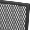 A close-up view of a black metal mesh chair seat with a black frame. Voir les images du produit