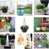 pack de 3 pots de fleurs suspendus avec plateau amovible, Voir les images du produit 7