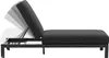 A side view of a dark gray chaise lounge with an adjustable backrest. Produktbild-Vorschau