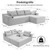 GLP Modulares Ecksofa 256 cm aus Cord, 4-Sitzer mit Produktbild-Vorschau 5
