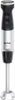 A product shot of a silver and black hand blender with a multicolor band at the top. Produktbild-Vorschau