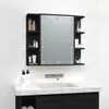 vidaXL Zrcadlová skříňka s LED černá 70x16,5x60 cm Náhled obrázku produktu 2