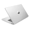 A silver HP laptop is shown from a diagonal top-down view, with the lid partially open to reveal the keyboard. Produktbild-Vorschau