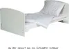 A white children's bed with bedding. Produktbild-Vorschau