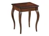 A dark brown wooden side table with curved legs. Anteprima dell’immagine prodotto