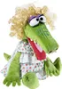 A stuffed toy alligator puppet with blonde curly hair and a floral dress. Anteprima dell’immagine prodotto