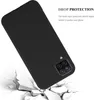 A black phone case is shown falling onto a white surface, with text indicating drop protection. Podgląd zdjęcia produktu