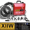 A red pipe cleaning machine with various attachments and a coiled cable, presented on a white background. Produktbild-Vorschau