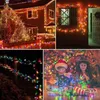 A collage of four images showing Christmas lights used for decoration on a house, a window, a fence, and with children. Náhled obrázku produktu
