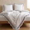 HOMLA TESSIA Baumwollbettdecke mit Doppelrüsche 160x200 + Produktbild-Vorschau 7