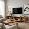 Lowboard LEILA aus Massivholz 220 cm, Eiche Finish - TV Produktbild-Vorschau 3