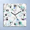 Wanduhr Echt-Glas-Küchenuhr Gartenblumen Vintage Quarz Produktbild-Vorschau 1
