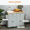 HOMCOM Desserte ilôt de cuisine multi rangements 2 tiroirs Voir les images du produit 6