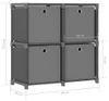 vidaXL Würfelregal mit 4 Boxen Grau 69x30x72,5 cm Stoff Produktbild-Vorschau 7