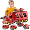 Feuerwehrautos Kleinkinderspielzeug für Alter 1-5, 5-in-1 Produktbild-Vorschau 4