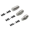Three threaded metal screws of different sizes are shown on a white background, with text labels indicating their sizes. Produktbild-Vorschau