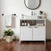 Meuble sous-lavabo FCH à 2 portes et étagères ouvertes, Voir les images du produit 2