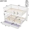 A diagram of a white bunk bed with dimensions and weight capacity indicated. Náhled obrázku produktu