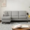 L-förmiges Ecksofa mit Chaiselongue, 3-Sitzer-Leinensofa Produktbild-Vorschau 6