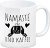 Namasté und Kaffee Kaffeebecher mit entspannendem Motiv Produktbild-Vorschau 1