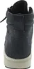 The back view of a black high-top boot with a light gray sole. Produktbild-Vorschau