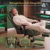 Gaming-Stuhl grün Samt ergonomisch, Massage-Lendenstütze, Produktbild-Vorschau 4