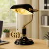 LED Tischleuchte, Bankerlampe, Metall schwarz gold, H 34 cm Produktbild-Vorschau 2