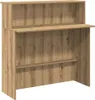 A reception desk with a wood grain finish against a white background. Anteprima dell’immagine prodotto