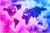 MuchoWow® Poster Weltkarte - Rosa - Lila 60x40 cm - Produktbild-Vorschau 1