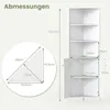 Eckküchenschrank, 2 Türen & 5 Einlegeböden, Weiß, 173 cm Produktbild-Vorschau 2