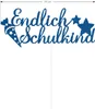 Oblique Unique Endlich Schulkind Torten Topper Glitzernd Produktbild-Vorschau 2