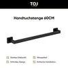 TOJ Handdoekhouder zwart, 60 cm – RVS handdoekstang voor Productafbeelding-voorbeeld 3