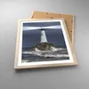 Gerahmtes Poster - Rahmen in heller Eiche - Leuchtturm Meer Produktbild-Vorschau 3