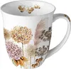 Tasse 10cm Porzellan mit Trockenblumen Motiv Beige / Weiß Produktbild-Vorschau 1