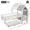 Kinderbett 90 x 200 cm im Hausdesign mit Zeltstoff & Produktbild-Vorschau 9
