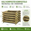 Holz-Komposter 100x100x70 cm aus Kiefernholz, KDI, Produktbild-Vorschau 2