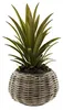 VAN DER LEEDEN DRYPOT® Rattan Tina Pflanzkübel Grau Ø 29 cm Produktbild-Vorschau 1