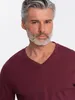 Ombre Clothing Langarm-T-Shirt für Männer Hespexia bordo M Produktbild-Vorschau 2
