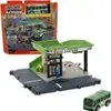 A Matchbox Action Drivers Bus Station playset with a toy bus and a small figure. Náhľad obrázku produktu