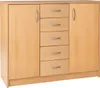 Kommode - Buchedekor - 109 x 86 cm - 2 Türen - 5 Schubladen Produktbild-Vorschau 1