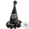 YEY! Let's Party Partyhut Happy New Year Schwarz 11x11x19cm Produktbild-Vorschau 2