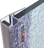 A close-up view of a shower door seal with water droplets on it. Produktbild-Vorschau