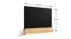 A small black chalkboard with a wooden base, with dimensions indicated by arrows and text. Anteprima dell’immagine prodotto