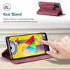 Galaxy M31 Brieftasche Hülle, Retro Kunstledertasche Stand Produktbild-Vorschau 3
