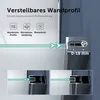 Diagram showing the adjustable wall profile of a shower enclosure, illustrating its flexibility and measurement range. Produktbild-Vorschau