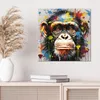 DEQOART Hybrid Leinwand Bild 50x50 cm 'Affenblick im Produktbild-Vorschau 4