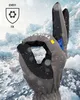 A gloved hand making an 'ok' sign against a snowy, icy background. Produktbild-Vorschau